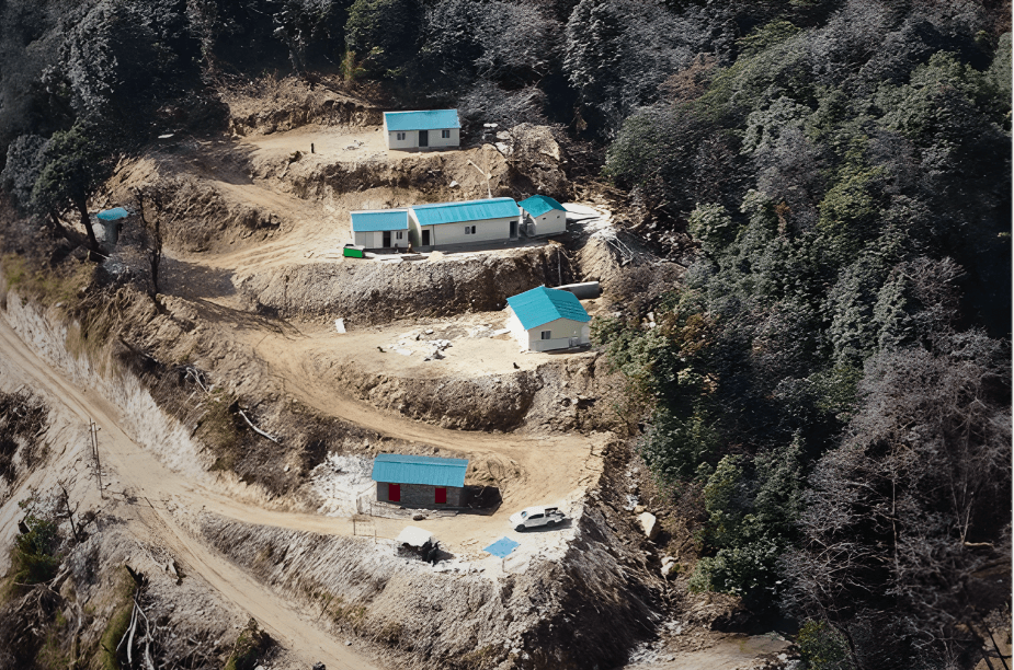 Army camp established to secure the construction site