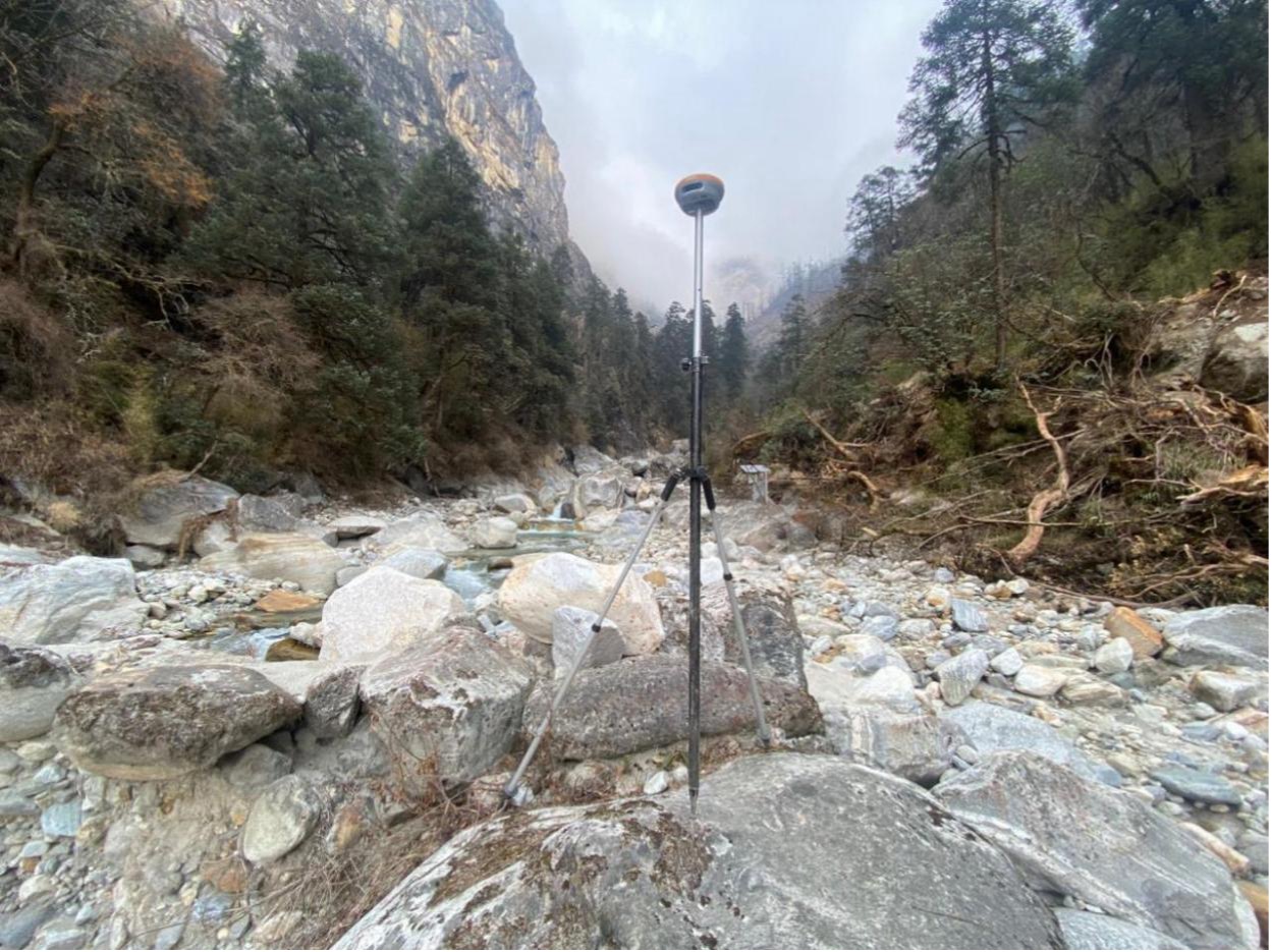 Surveying and base station development at the headworks