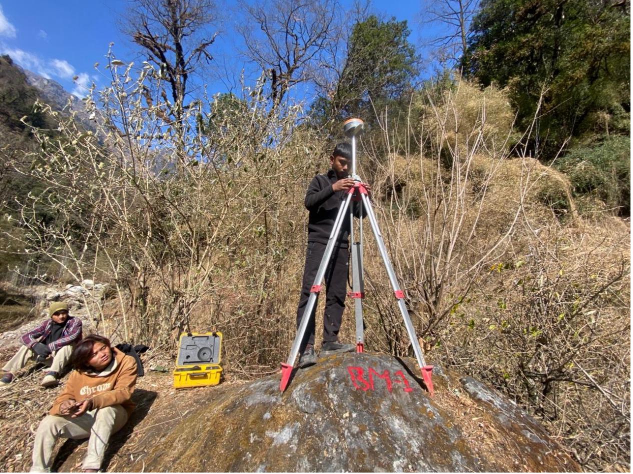 Surveying and base station development near the powerhouse