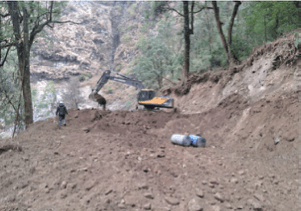 Excavation work for the penstock alignment